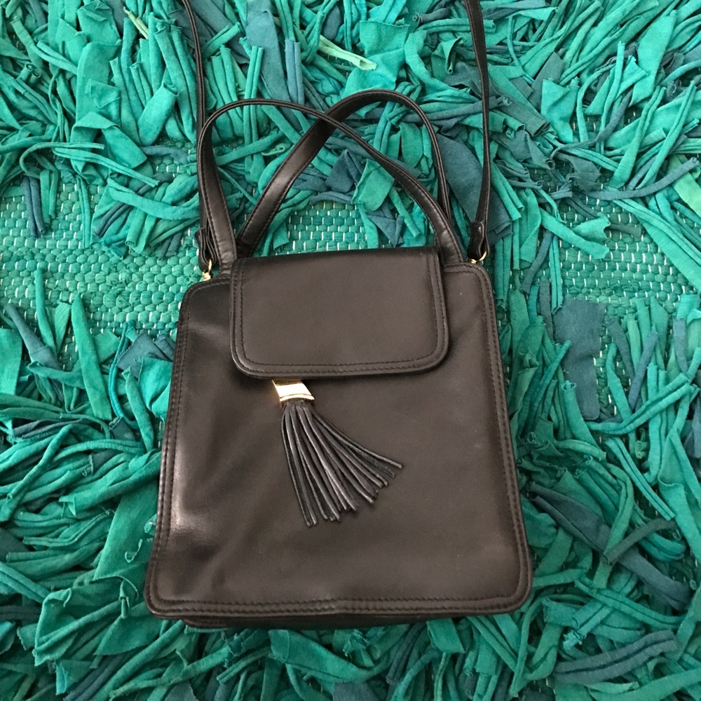 Vintage Black Leather Purse